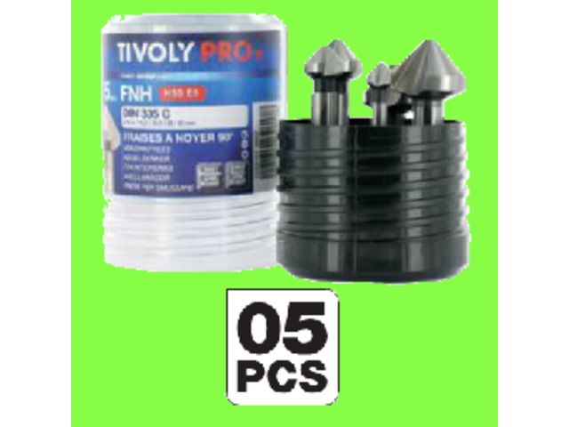 Outillage : Coffrets d'Outillages - Coffret 5 Fraises à Noyer Acier Traité Diamètre 10.4/16.5/20.5/25/31
