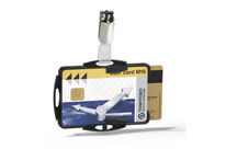 Boite de 25 porte-cartes de sécurité avec clip métallique pour 2 cartes - 54 x 85 mm 