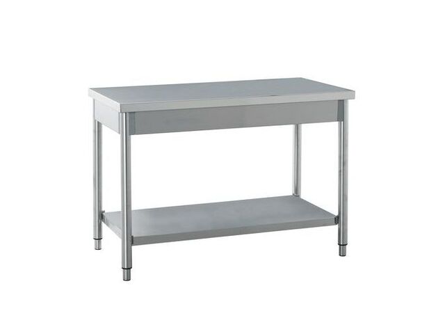 Hupfer - Table de travail inox avec tablette - L1000xP700xH900 mm - Charge max 150 kg - 90% recyclé
