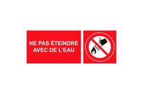 Panneau picto ne pas éteindre avec de l'eau