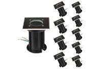Pack de  10 - Spot LED Extérieur Encastrable Carré IP65 pour Ampoule GU10
