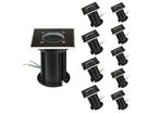 Pack de  10 - Spot LED Extérieur Encastrable Carré IP65 pour Ampoule GU10