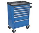 Manutan Expert - Servante 6 tiroirs Bleu - 678x459x1005mm - Charge 300kg - Acier - Garantie 10 ans