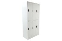 Manutan Expert - Vestiaire 6 casiers gris clair sur socle - Acier - À monter - Penderie - Fermeture à clé - 10 ans garantie