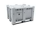 Manutan Expert - Caisse-palette plastique à couvercle 610L Gris Clair - Polyéthylène Haute Densité - Usage Alimentaire - Charge Max 510kg
