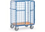 Chariot pour colis avec treillis métallique et portes battantes | FETRA FRANCE