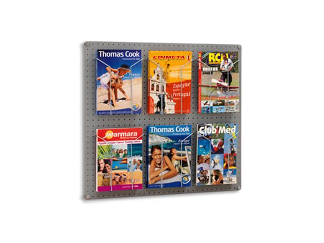 Kit panneau équipé 6 porte-brochures A4