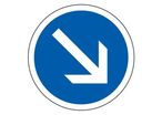 Panneau temporaire contournement par la droite obligatoire BK21a1