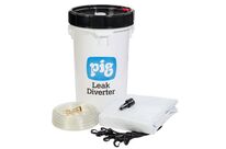 Pig - Kit déviateur de fuite de toit avec seau - 213x213cm - Vinyle - Barrage antipollution