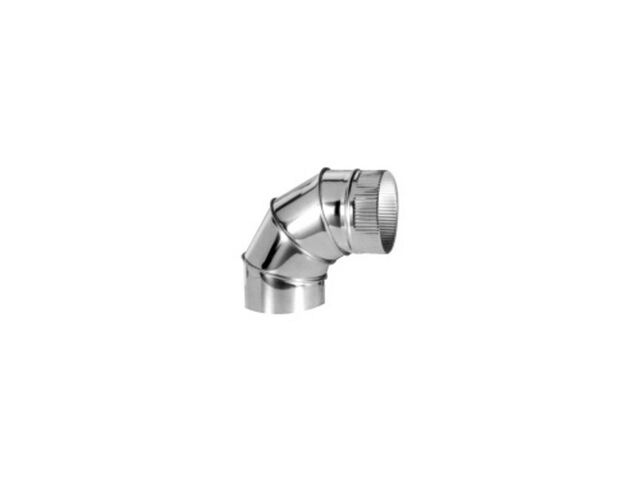 Coude 90° Ø 125 mm Simple Paroi Inox 304 - pour Fioul/Gaz intérieur - SOVELOR-DANTHERM