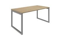 Quadrifoglio - Bureau droit Air 160x80 cm Chêne Clair - Piètement Gris - Contemporain et Fonctionnel