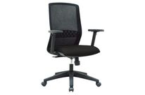 Linea Fabbrica - Chaise de bureau Tena Noir - Assise Tissu, Dossier Résille, Renfort Lombaire, Éco-responsable