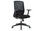 Linea Fabbrica - Chaise de bureau Tena Noir - Assise Tissu, Dossier Résille, Renfort Lombaire, Éco-responsable