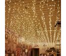 Rideau lumineux 120LED IP44 2M - câble transparent - MultiCouleur