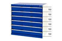 Bott - Armoire multitiroirs Atelier SL-107 - 6 Tiroirs 1050x750x1000mm - Acier Gris/Bleu - Charge 1500kg