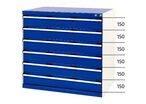Bott - Armoire multitiroirs Atelier SL-107 - 6 Tiroirs 1050x750x1000mm - Acier Gris/Bleu - Charge 1500kg