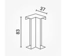 Connecteur d'Angle pour Profilé Aluminium Plinthe Couleur Argenté