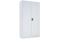 Manutan Expert - Armoire à portes battantes Profondeur 45cm - Hauteur 195cm - Largeur 100cm - Acier Gris Clair - 4 Tablettes - Charge 240kg