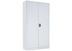 Manutan Expert - Armoire à portes battantes Profondeur 45cm - Hauteur 195cm - Largeur 100cm - Acier Gris Clair - 4 Tablettes - Charge 240kg