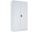 Manutan Expert - Armoire à portes battantes Profondeur 45cm - Hauteur 195cm - Largeur 100cm - Acier Gris Clair - 4 Tablettes - Charge 240kg