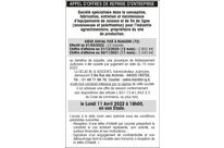 Reprise d'une société spécialisée dans les équipements de cuisson et de fin de ligne 