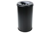Manutan Expert - Poubelle Antifeu 50L - Métal Acier Noir - Intérieur/Extérieur - Garantie 10 Ans