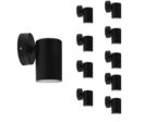 Pack de  10 - Applique murale LED Noire IP65 GU10