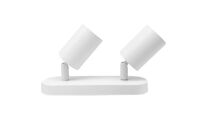 Plafonnier 2 Spots Orientables Alu pour Ampoule GU10 - Blanc