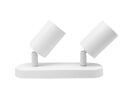 Plafonnier 2 Spots Orientables Alu pour Ampoule GU10 - Blanc