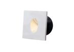 Balise LED Encastrable Carrée 3W 220V 34° Blanche IP20 pour Escaliers - Blanc Neutre 4000K -