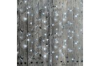 Rideau lumineux 360LED IP44 6M, 8 modes avec timer - câble transparent - Blanc Froid 6000K -