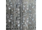 Rideau lumineux 360LED IP44 6M, 8 modes avec timer - câble transparent - Blanc Froid 6000K -