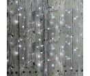 Rideau lumineux 360LED IP44 6M, 8 modes avec timer - câble transparent - Blanc Froid 6000K -