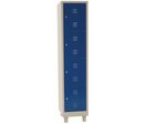 Manutan Expert - Vestiaire multicases sur pieds L 400mm, 4 cases bleu, Acier, Gris clair, 1900x415x500mm, 10 ans garantie
