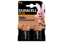 Duracell - Piles Alcalines 9V Plus 100% - Lot de 2 - Électronique - Éco-responsable