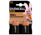 Duracell - Piles Alcalines 9V Plus 100% - Lot de 2 - Électronique - Éco-responsable