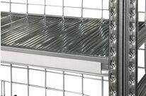 Porte-étiquette L.1100 mm + 2 adhésifs pour tablette L.1200 mm rayonnage Galvastar