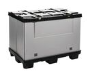 Walther Faltbox - Caisse-palette pliable Mega Pack 1200x800x900mm Gris - 620L, 500kg - Polypropylène, Éco-responsable