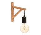 Applique Murale Bois Naturel 22.5cm pour Ampoule E27