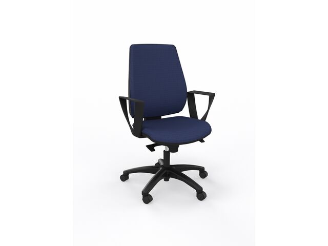 Siège bureau LANDER haut dossier tissu bleu