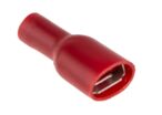 Cosse faston, série : RS PRO, Rouge, Isolé Femelle RS PRO 6.3 x 0.8 mm 22 AWG 16 AWG