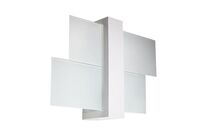 Applique Murale Bois 2 rectangles de Verre pour Ampoule E27 - Blanc