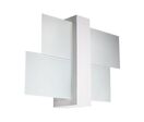 Applique Murale Bois 2 rectangles de Verre pour Ampoule E27 - Blanc