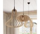 Suspension Bois Forme Poire pour Ampoule E27