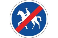 Panneau fin de chemin obligatoire pour cavaliers - B42