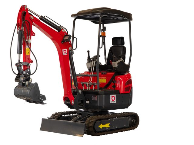 Mini-pelle 1,8 tonnes moteur Kubota 10,2 kW 3 cylindres avec bras pivotant et train de chenilles extensible MW Tools MG18F
