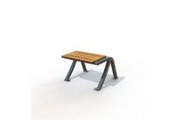 Assise urbaine en compact stratifié Teck et pied acier - Bergerac