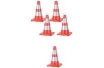 Manutan Expert - Cônes de signalisation réfléchissants 45 cm Lot de 5 - PVC Orange - Sécurité Durable