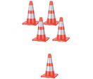 Manutan Expert - Cônes de signalisation réfléchissants 45 cm Lot de 5 - PVC Orange - Sécurité Durable