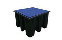 Manutan Expert - Bac de rétention 1100 L avec caillebotis - PE recyclé - Résistant acides et bases - 1380x1280x1000 mm